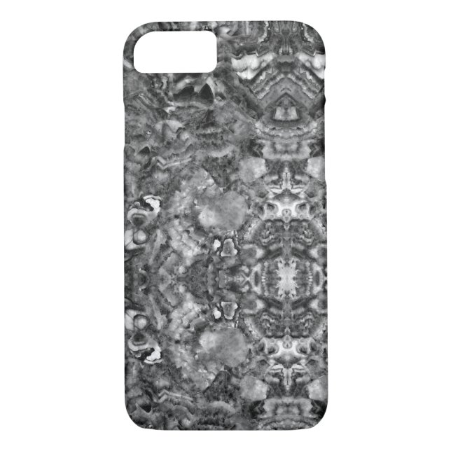 Grey Smoky Quartz,  black white grey pattern  Case-Mate iPhone Case (Back)