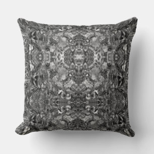 Grey Smoky Quartz,  black white grey pattern  Cushion