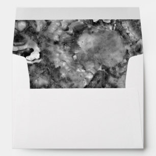 Grey Smoky Quartz, black white grey pattern Envelope