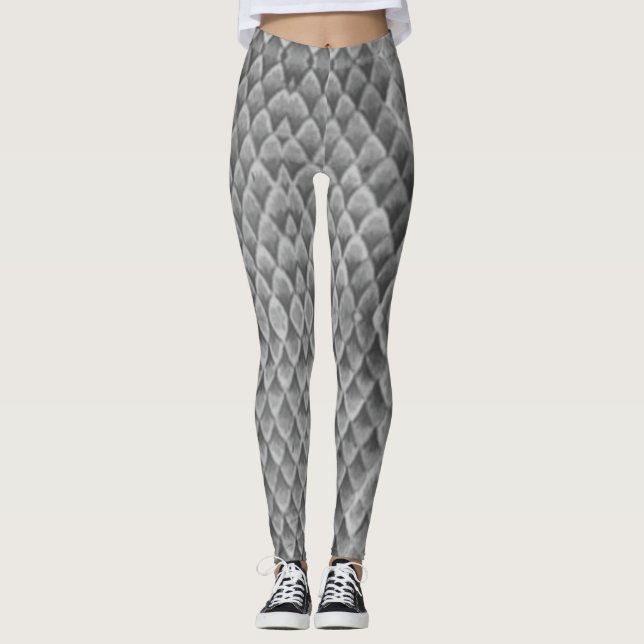 Grey Snake Skin Leggings (Front)