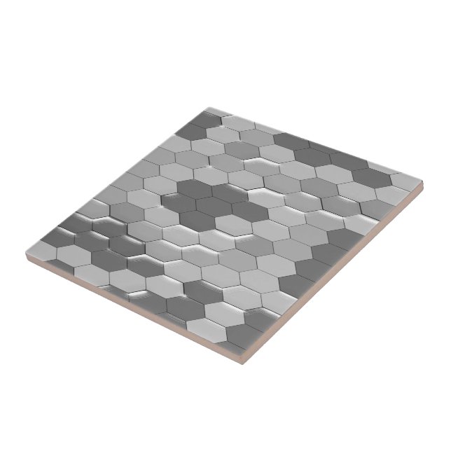 Grey Snakeskin Design Ceramic Tile (Side)
