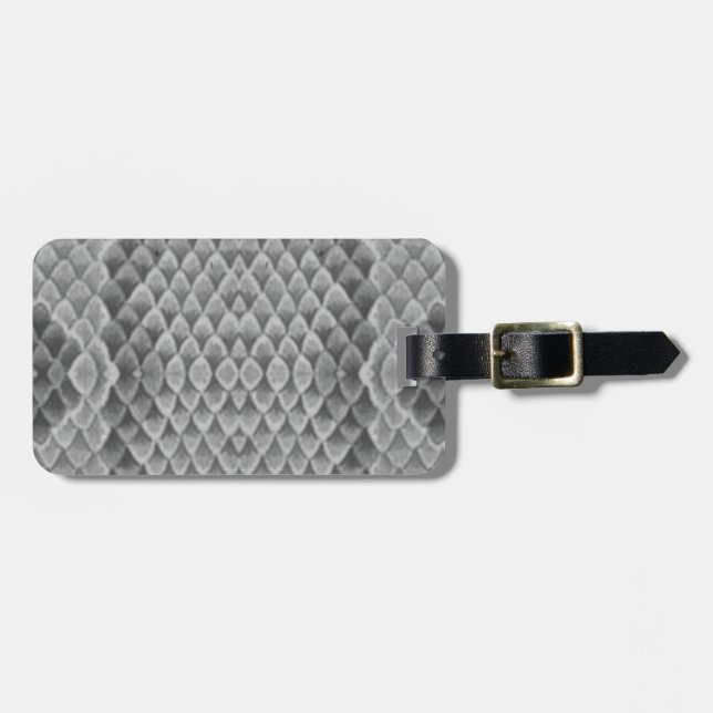 Grey Snakeskin Luggage Tag (Front Horizontal)