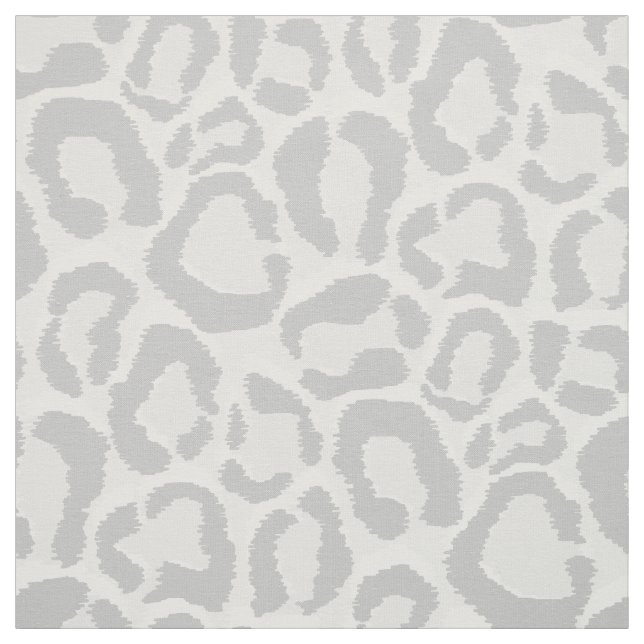 Grey Snow Leopard Animal Print Large Scale Fabric (Swatch)