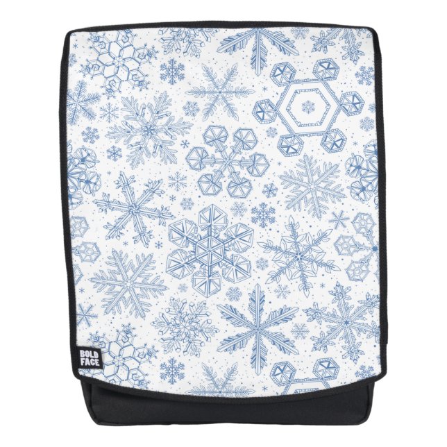 Grey Snowflakes on off white Backpack (Front)