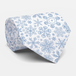Grey Snowflakes on off white Tie