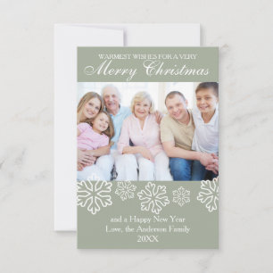 Grey Snowflakes Photo - 3x5 Christmas Card