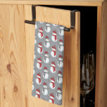 Grey Snowman Burgundy Christmas Tea Towel<br><div class="desc">This design may be personalised by choosing the Edit Design option. You may also transfer onto other items. Contact me at colorflowcreations@gmail.com or use the chat option at the top of the page if you wish to have this design on another product or need assistance. See more of my designs...</div>
