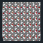 Grey Snowman Christmas Pattern Bandana<br><div class="desc">This design was created through digital art. It may be personalised by clicking the customise button and add text, images, or delete images to customise. Contact me at colorflowcreations@gmail.com if you with to have this design on another product. Purchase my original abstract acrylic painting for sale at www.etsy.com/shop/colorflowart. See more...</div>