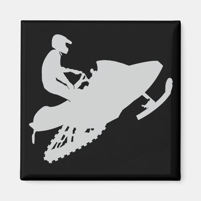 Grey-Snowmobile Magnet (Front)