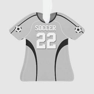 Grey Soccer Jersey Ornament