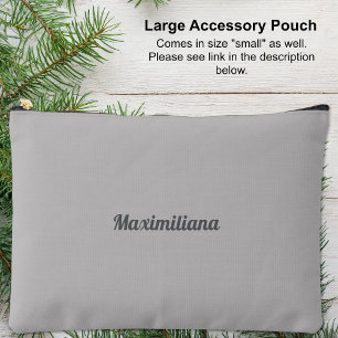 Grey - Solid Large Accessory Pouch