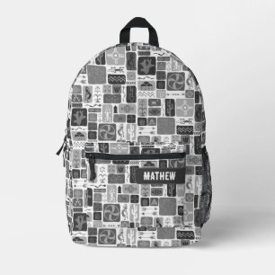 Grey Southwest Printed Backpack