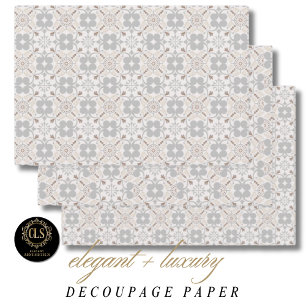 Grey Spanish Tile Pattern Wrapping Paper Sheet