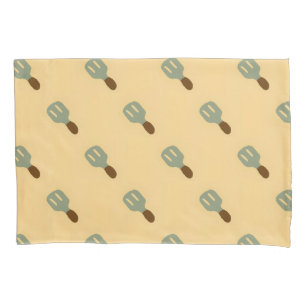 Grey spatula drawing pattern brown pillowcase