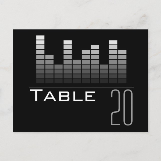 Grey Spectrum Analyzer Table Number Postcard (Front)