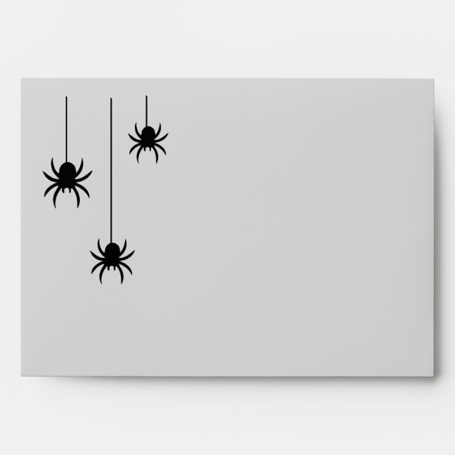Grey Spiders and Lace Invitation Envelope (Front)