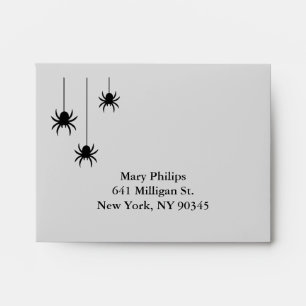 Grey Spiders and Lace RSVP Envelope
