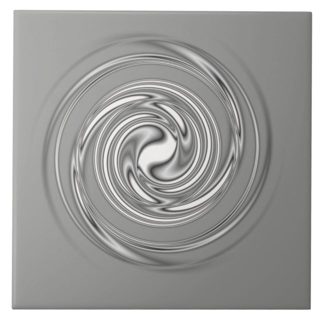 Grey Spiral Ceramic Tile (Front)