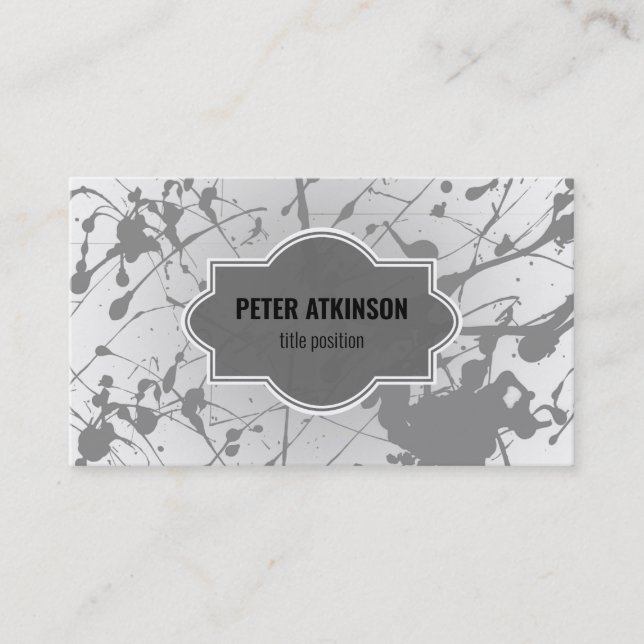 Grey Splash Business Card (Front)