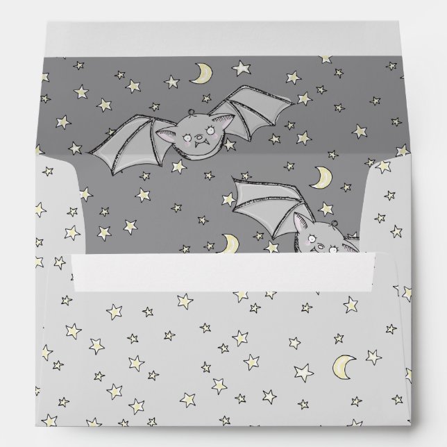 Grey Spooky Cute Bats Envelopes (Back (Bottom))