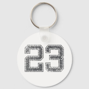 Grey Sports Jersey #23 Key Ring