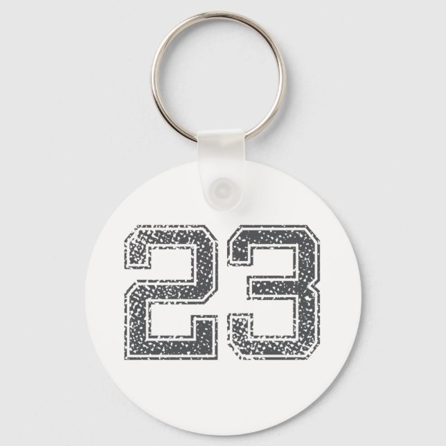 Grey Sports Jersey #23 Key Ring (Front)