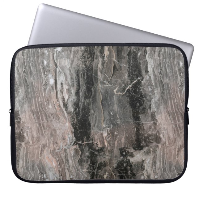 Grey Spotted Marble Stone Laptop Sleeve (Front)