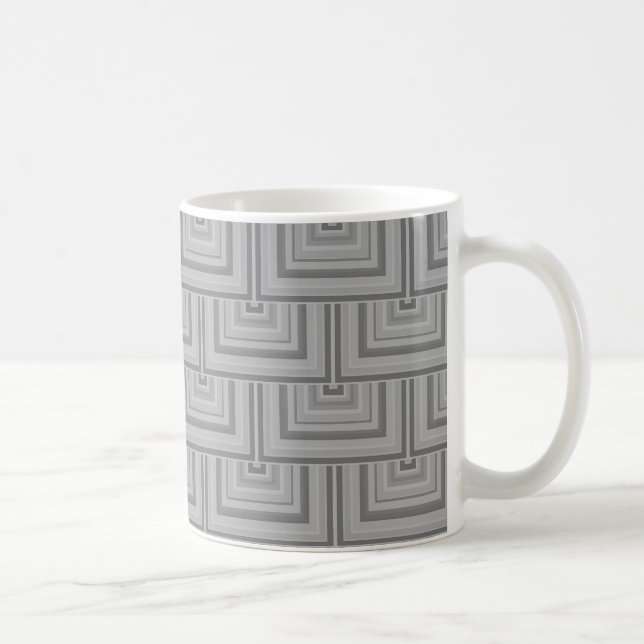 Grey square scales coffee mug (Right)