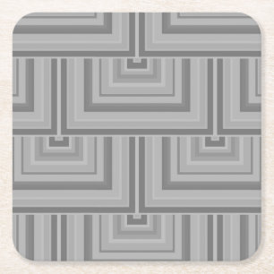 Grey square scales paper coaster