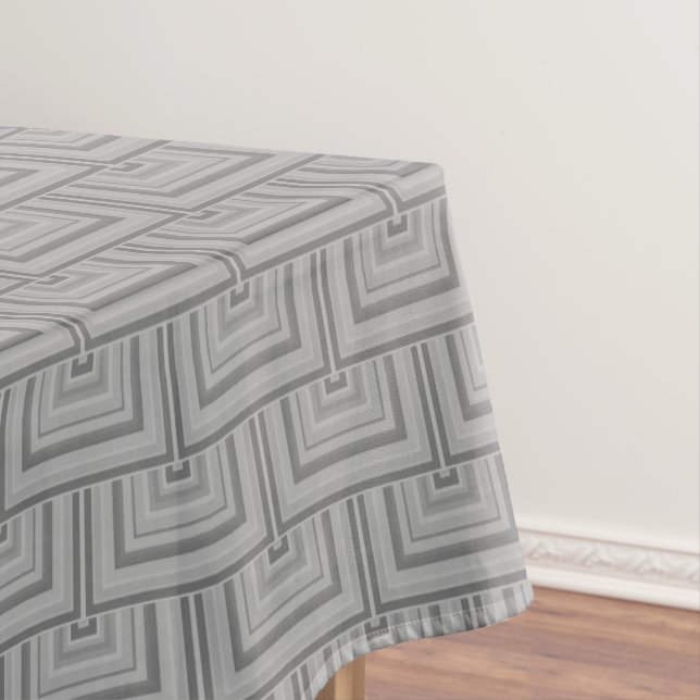 Grey square scales tablecloth (In Situ)