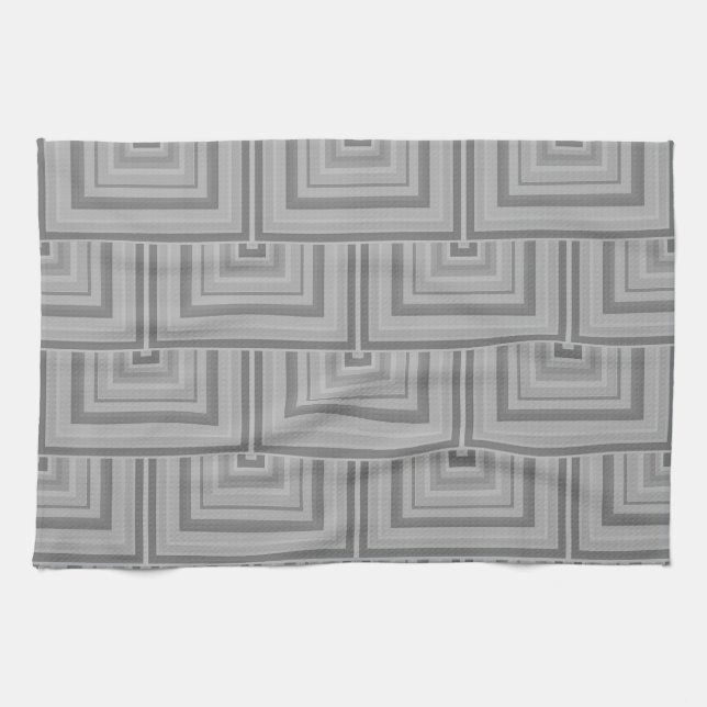 Grey square scales tea towel (Horizontal)