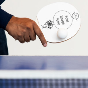 Grey Squid Monogram Ping Pong Paddle