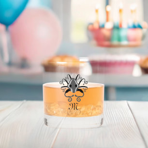 Grey Squid Monogram Whiskey Glass