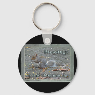Grey Squirrel Christmas Blessings Series Key Ring