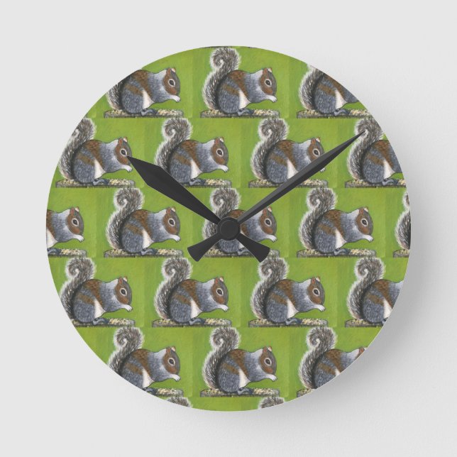 Grey Squirrel Clock  (Front)