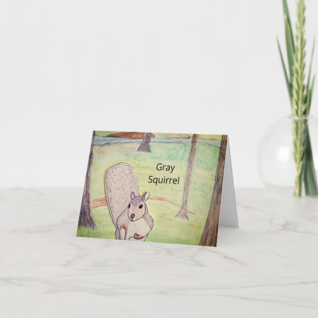 Grey Squirrel in the Woods  Card (Front)