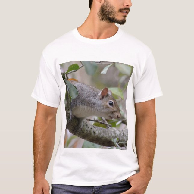 Grey Squirrel Keeping Watch T-Shirt (Front)