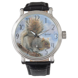 Grey Squirrel Pencil Drawing Watch