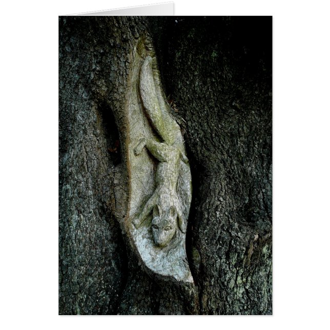 Grey Squirrel Tree Carving (Front)