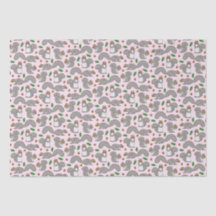 Grey Squirrels on Pink Tissue Paper