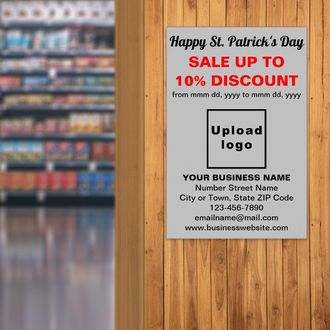 Grey St. Patrick's Day Business Sale Poster (Gray St. Patrick's Day business sale poster)
