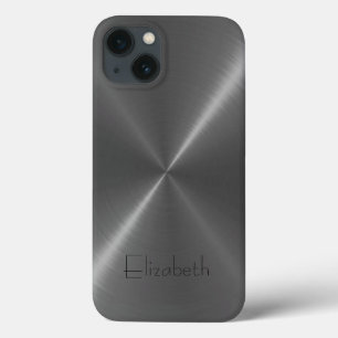 Grey Stainless Steel Metal iPhone 13 Case