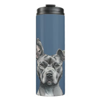 Grey Stalky Pit Bull Dog Drawing