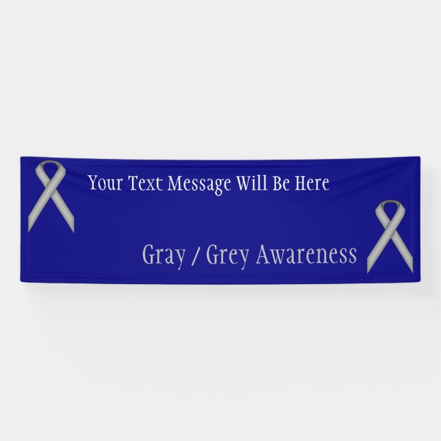 Grey Standard Ribbon by Kenneth Yoncich Banner (Horizontal)
