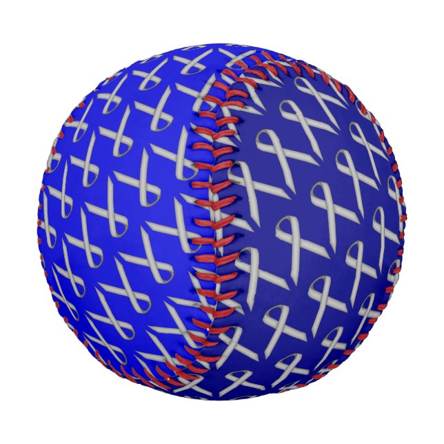 Grey Standard Ribbon by Kenneth Yoncich Baseball (Angled)