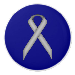 Grey Standard Ribbon by Kenneth Yoncich Ceramic Knob