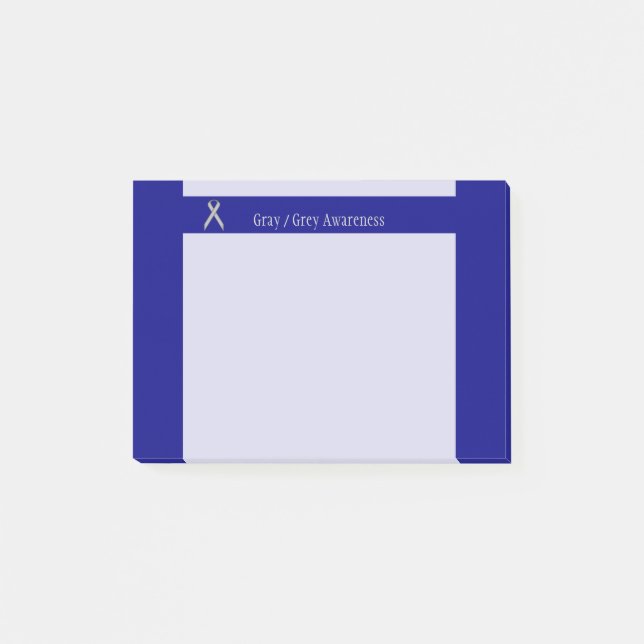 Grey Standard Ribbon by Kenneth Yoncich Post-it Notes (Front)