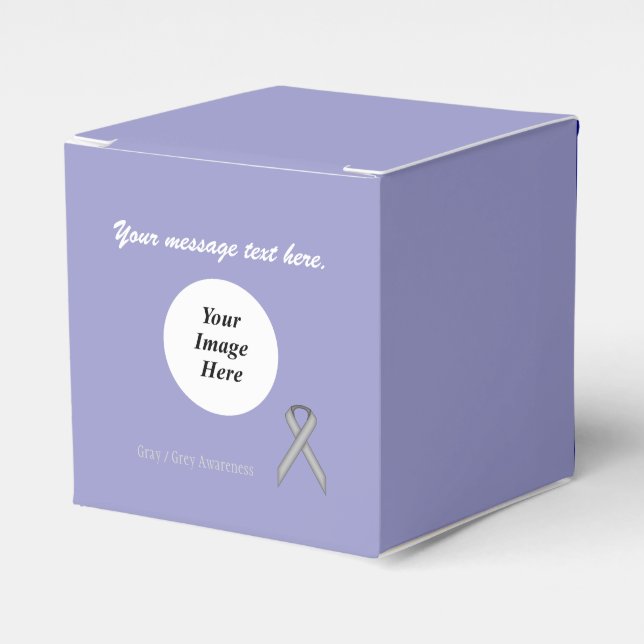 Grey Standard Ribbon Template by Kenneth Yoncich Favour Box (Front Side)