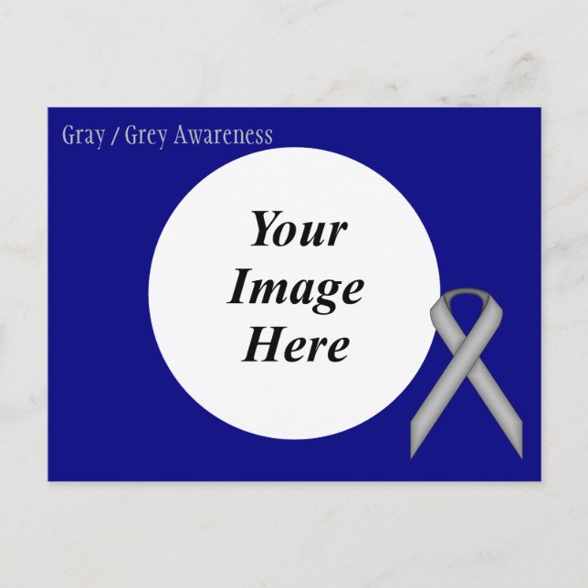 Grey Standard Ribbon Template by Kenneth Yoncich Postcard (Front)