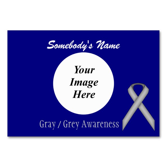 Grey Standard Ribbon Template by Kenneth Yoncich Table Number (Front)
